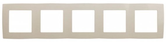 Фотография товара 'Ecoplast Рамка 5-постовая, натуральное стекло (кремовый) LK80 844517-1'