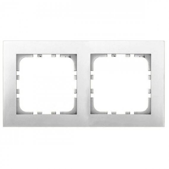 Фотография товара 'Ecoplast Рамка 2-постовая (серебристый металлик) LK80 844203-1'