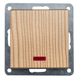 Фотография товара 'Ecoplast Переключатель 1-клавишный, на 2 направления, c индикатором (схема 6L) 16 A, 250 B 860425-1'