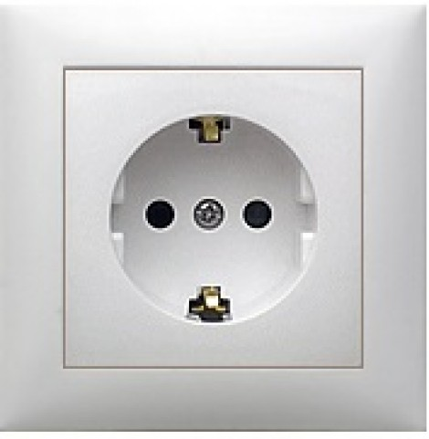 Фотография товара 'Ecoplast Розетка с заземляющим контактом, со шторками 863204-1'