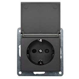 Фотография товара 'Ecoplast Розетка с заземляющим контактом, шторками и крышкой 863408-1'