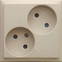 Фотография товара 'Ecoplast Розетка двойная без заземляющего контакта, со шторками 863601-1'