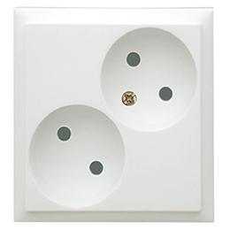 Фотография товара 'Ecoplast Розетка двойная без заземляющего контакта, со шторками 863604-1'