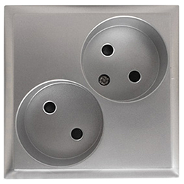 Фотография товара 'Ecoplast Розетка двойная без заземляющего контакта, со шторками 863603-1'