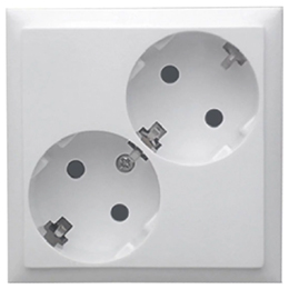 Фотография товара 'Ecoplast Розетка двойная с заземляющим контактом, со шторками 863504-1'