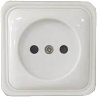 Фотография товара 'Ecoplast Розетка одинарная без заземляющего контакта (шторки) 103003'