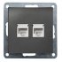 Фотография товара 'Ecoplast Розетка компьютерная двойная 2хRJ-45 кат.5е с накладкой (черный бархат) LK80, 846208-1'