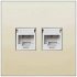 Фотография товара 'Ecoplast Розетка компьютерная 2хRJ-45 кат. 5е с накладкой (бежевый) LK60, 866201-1'