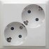 Фотография товара 'Ecoplast Розетка двойная с заземляющими контактами, со шторками, LK60 863504'