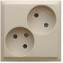 Фотография товара 'Ecoplast Розетка двойная прямая с заземляющими контактами, со шторками, LK60 863701'