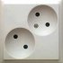 Фотография товара 'Ecoplast Розетка двойная прямая с заземляющими контактами, со шторками, LK60 863704'