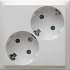 Фотография товара 'Ecoplast Розетка двойная прямая с заземляющими контактами, со шторками, LK60 863703'