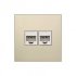 Фотография товара 'Ecoplast Накладка с суппортом розетки компьютерной и телефонной на 2 входа БЕЗ разъема LK60 866201-0'