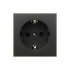 Фотография товара 'Ecoplast Розетка с заземляющим контактом, со шторками матовая поверхность (черный бархат) LK45, 851408-1'