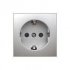 Фотография товара 'Ecoplast Розетка с заземляющим контактом, со шторками матовая поверхность (серебристый металлик) LK45, 851403-1'