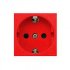 Фотография товара 'Ecoplast Розетка с заземляющим контактом, со шторками(красный) LK45, 851107-1'