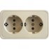 Фотография товара 'Ecoplast Розетка двойная открытой установки с заземляющими контактами и защитными шторками 813501'
