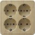 Фотография товара 'Ecoplast Розетка четырехместная открытой установки с заземляющими контактами и защитными шторками 813825'