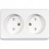 Фотография товара 'Ecoplast Розетка двойная открытой установки без заземляющих контактов с защитными шторками 813625'