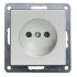 Фотография товара 'Ecoplast Розетка без заземляющего контакта, со шторками (серебристый металлик) LK80 843303-1'