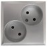 Фотография товара 'Ecoplast Розетка двойная без заземляющего контакта, со шторками (серебристый металлик) LK80 843603-1'