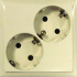 Фотография товара 'Ecoplast Розетка двойная с заземляющим контактом, со шторками 863501-1'