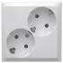 Фотография товара 'Ecoplast Розетка двойная с заземляющим контактом, со шторками 863504-1'