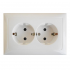 Фотография товара 'Ecoplast Розетка двойная прямая с заземляющим контактом, со шторками 863704-1'