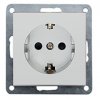 Ecoplast Розетка с заземляющим контактом, без шторок (серебристый металлик) LK80 843103-1