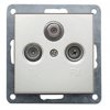 Ecoplast Накладка розетки TV+FM+SAT 2(3) (белый) LK80 845204-1